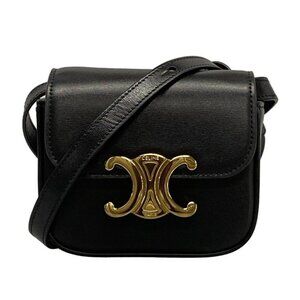 Celine Shoulder Bag Mini Claude Triomphe Black